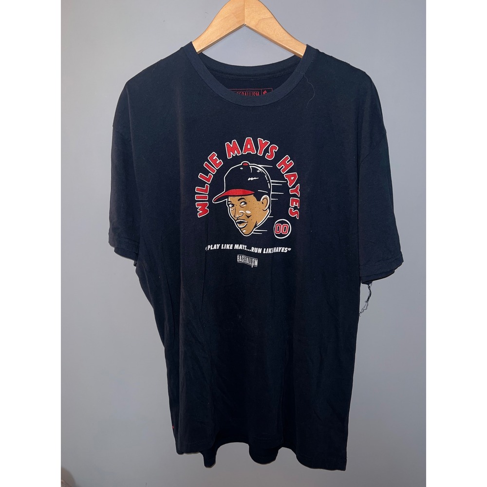Baseballism Willie Mays Hayes Major League Movie Graphic Tee Black XXL